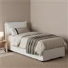 Talamo Italia - Letto singolo Rossella, Letto contenitore con rivestimento in tessuto, 100% Made in Italy, Apertura frontale, con materasso Cm 80x200 incluso, Bianco