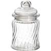 Home Deco Factory, KA0259, Elegante Porta Caramelle in Vetro, Ideale per dolciumi, spezie o Oggetti Decorativi, con Coperchio ermetico per Una conservazione ottimale, D7,5 cm, Trasparente
