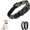 Playexen Collare Cani Gatti Collari Regolabile 25-40cm in Morbido Velluto a Coste con Cotone per Gatto&Cane Taglia Piccola Media Accessori Collare per Cuccioli Animali Piccola Large 2,0cm(Nero-Fiore Giallo)