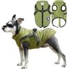 Voarge Giubbotto invernale per cani, cappotto per cani con pettorina per cani di piccola taglia, impermeabile, lavabile a strisce riflettenti, design resistente (Verde, S)