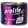 Generico PROLIFE Cane Grain Free Puppy Sensitive Pork & Potato - Mini | alimento umido completo per cani cuccioli sensibili di taglia piccola, prodotto senza cereali, 6 lattine da 200 grammi.