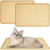ZYEKIU 2 Pezzi Tiragraffi Divano, Tappeto Tiragraffi per Gatti Sisal Protezione Divano Graffi Gatto Con Velcro Tiragraffi Gatto Beige Antiscivolo per Mobili Divani Pareti Gambe Letto Armadi Porte