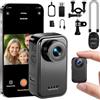 Generic Mini fotocamera 4K, fotocamera da pollice, mini action camera sportiva con memoria da 64 GB, videocamera POV magnetica indossabile a mani libere, supporto per pollice ovunque, per ciclismo
