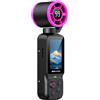 Generic Ventole e raffreddamento, videocamera tascabile stabilizzata 2 in 1 Vlog con obiettivo girevole a 180° con ventola di raffreddamento integrata, schermo IPS da 1,97 pollici con ricarica tipo C, mini