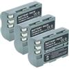 vhbw 3x batteria compatibile con Nikon D300, D200, D300s, D700, D70, D50, D100, D70s, D80 fotocamera (2000mAh, 7,2V, Li-Ion), infochip