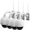 Sumpple 4X IP Network Camera Wifi Wireless/Cablato 4G SD Videocamera 960P 1.3M 4X Zoom Ottico Pan/Tilt IP66 Impermeabile Outdoor, Visione Notturna, Registrazione Video, Cattura Schermate, Rilevamento Movimento, Supporto IOS, Android o Laptop PC Bianco