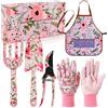 Atorcher Set di attrezzi da giardinaggio, 5 pezzi, regalo di compleanno per mamma, nonna, moglie, migliore amica, regalo di giardinaggio per 50°, 60°, 70° compleanno, pensionamento, Natale, rosa