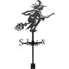 Toyvian Kit Indicatore di Direzione del Vento da Esterno Banderuola in Ferro Stile Strega, Staffa in Metallo per Montaggio su Tetto, Decorazione per Giardino, Prato e Capannoni