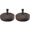 DIKEL Supporto per ombrellone, 2 x Ø 39 cm, riempito con acqua o sabbia, 12 l, robusto supporto per ombrellone in plastica resistente alle intemperie, stabile base per ombrellone per terrazza, giardino e