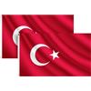 COCOSY 2 Pezzi Bandiera della Turchia (Türkiye/Turkey) - 90 x 150 cm 100% Poliestere Bandiera Turca con Occhielli in Ottone - Resistente alle intemperie & Duratura - Flag per Sport & Festività