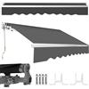 Tubiaz Tenda da sole con braccio snodato, 250x200cm Tenda da Sole a Bracci Estensibili con Telaio in Alluminio e Tettuccio Resistente al Sole e Impermeabile e Manovella, Grigio