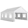 DecHome - Gazebo Esterno 4x6 m in Acciaio Galvanizzato con Pannelli Laterali e Doppio Ingresso, Bianco