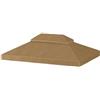 Outsunny Tela di ricambio per gazebo 4 x 3 m, tetto doppio con fori di drenaggio, poliestere ad alta densità 370 g/m², protezione solare UPF30+, tela inclusa solo, beige