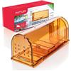 PATTLER® Trappola per Topi Vivi - Trappole per topi da Esterno e Interno - Trappole topi utilizzabili con esche per topi di vario genere - Trappola per Topi Grandi e Piccoli topi - Arancio 1 Pezzo