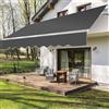 Randaco Tenda da sole manuale con braccio snodato, 250/300/350 cm, protezione solare con manovella, per giardino, alluminio/poliestere, anti UV e impermeabile, regolazione angolare (grigio, 300 x 250