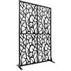 Suvnlsy Ombrello decorativo privacy con motivo uccelli, paravento per interni ed esterni, divisorio per balcone, terrazza, soggiorno, autoportante, moderno divisorio per salotto esterno (nero)