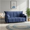 Dmora Talamo Italia - Divano letto 3 posti Allyson, Sofà con apertura a carrello in tessuto imbottito, Braccioli standard, 100% Made in Italy, Cm 190x90h85, Blu