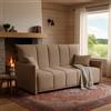 Dmora Talamo Italia - Divano letto 2 posti Alissa, Sofà con apertura a carrello in tessuto imbottito, Braccioli standard, 100% Made in Italy, Cm 150x90h85, Tortora