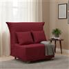 Talamo Italia Letto Alma, Divano Singolo, 100% Made in Italy, Poltrona Soggiorno con Apertura a Carrello, in Tessuto imbottito, con Cuscini Inclusi, Cm 85x90h85, Rosso