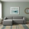 Talamo Italia - Divano fisso con penisola Daniela, Divano componibile con chaise longue sinistra, Sofà moderno in tessuto, 100% Made in Italy, Cm 240x170h70, Grigio