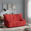 Dmora Talamo Italia - Divano letto 3 posti Allegra, Sofà con apertura a carrello in tessuto imbottito, Cuscini inclusi, 100% Made in Italy, Cm 165x90h85, Rosso