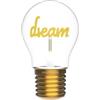 Muitomas Lampada Decorativa a Forma di Lampadina LED, Lampada da Tavolo Design con Scritta Dream, Ricaricabile USB-C Senza Fili, Lampadina Decorativa Moderna