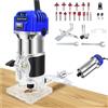 AUTOFU Fresatrice Rifilatore - Bordo Legno Laminato Trimmer Manuale Elettrico Laminatore Trim Router 27000r/min 800W per Lavorazione del Legno Rifinitura Scanalatura Intaglio, con 15pcs 1/4 Router Bit