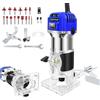 AUTOFU Set di Utensili per la Fresatura del Legno Taglierina Manuale elettrica Compatta 1/4, 800W 4000-27000 RPM, 6 Velocità Variabili, Include 15 Pezzi di Base per Taglierina 6,35 mm
