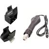 WheatThrive Manico per saldatore, impugnatura ad aria calda, ricambio per stazione 858A 858D, 12V 24V, silicone antiscivolo, resistente al calore, nero