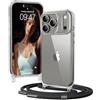 OLEPHY Trasparente Cover con Cordino per iPhone 17 Pro 6,3'', Nero