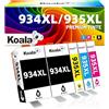 Koala Cartucce Compatibili per HP 934 XL 934XL (BK/C/M/Y 5 Combo Pack) per la ricarica delle stampanti Officejet 6220 6812 6815 6820 Officejet Pro 6830 6835 6230
