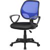 Dmora - Sedia da Ufficio Geraldton, Poltrona operativa a Rete con braccioli, Seduta ergonomica da Ufficio, Cm 56x57h88/100, Nero e Blu