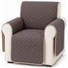 VKZ Copripoltrona 1 Posto con Braccioli, Copridivano 1 Posto Double Face, Telo Copridivano Trapuntato a Rombi, Copri Poltrona Salvadivano per Soggiorno,marrone-beige