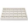 Papten vassoio per gioielli impilabile in iuta, cassetto portagioie, organizzatore di inserti per gioielli a 24 scomparti (beige)