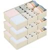 DIMJ Organizer Cassetti, Organizzatore Cassetti, in Tessuto, Divisori per Cassetti, Organizer per Armadio per Neonati, per, Biancheria Intima, Calze, 12 Pezzi (Classico Beige)