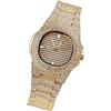 Ipetboom Orologio al Quarzo e Zirconi, Cinturino in Metallo Oro
