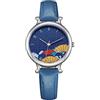 HSHTTKL Regalo di compleanno Orologio da donna in stile cinese retrò, orologio al quarzo con design a ventaglio pieghevole con quadrante da 32 mm, orologio da polso con cinturino in pelle PU regolabile