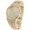 HALUKAKAH Quadrante Ottagonale Orologio Oro con Diamanti,Uomo Placcato Oro Vero 18k Quarzo Cinturino 22cm,con Pacco Regalo