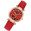 VALICLUD Orologio da Polso Donna Cinturino in Pelle Effetto Opaco Rosso, Design a Forma di Cuore, Stile Raffinato e Versatile un Aspetto Delicato e Signorile
