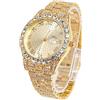 HALUKAKAH Quadrante Rotondo Orologio Oro con Diamanti,Uomo Placcato Oro Vero 18k Quarzo Cinturino 24cm,con Pacco Regalo