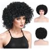dellyy Parrucca Afro Extra Large, Parrucca Afro 200g, Capelli Afro Donna Uomo Universale, Parrucca di Carnevale, Adatta per l'uso quotidiano, Carnevale, Gioco di ruolo, Halloween (nero)