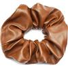 QinGoo Scrunchies per Capelli in Pelle Elastici per Capelli da Donna, Accessorio per Capelli 1 Pezzo, Caffè