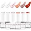 Nicedeco Kit Smalto Semipermanente Rosso Unghie Rosa Smalti Gel per Unghie Lampada UV LED Soak Off Nail Polish San Valentino Set 17, 6x8ML