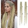 Generic Estensioni Dei Capelli Intrecciati Con Clip, Trecce Con Clip Da 2 Pezzi Con Perline E Ciondoli, Personalità E Moda For Giochi Di Ruolo E Styling Quotidiano(Light Blonde)