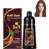 Eazerom Shampoo Colorante, 500ml Hair Dye Shampoo 3 in 1, | Colorante Tinta Capelli Istantaneo,Shampoo Capelli Rosso vino per Capelli Grigi, Naturale Hair Color per Donna Uomo