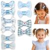 OULYMORE 10 Pz. Fermagli Capelli Bambina con Fiocco Piccoli, Mollette Capelli Bambina in Tessuto Multicolore, Accessori Capelli Bambina, Eleganti e Colorati per Tutte le Stagioni (Azzurro Delicato)