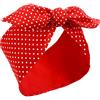 HICARER Fascia Bandana bianca a pois Fascia di filo retrò accessori per capelli per donne e ragazze (rosso)