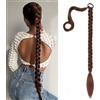 RPAEOY Coda di Cavallo Treccia Sintetica con Elastico Extension Capelli Lunghi Intrecciati Posticcio per Acconciature Eleganti