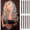 FESHFEN Extension Capelli Colorati Clip - 10 Pezzi Ciocche Capelli Marrone Colorate Extensions con clip per Carnevale e Feste per Donna, 55 cm