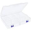 Doreenstar 10 Griglie Scatola Portaoggetti Plastica con Scomparti, Trasparente Scatole Organizer Box Impilabile, Rettangolare Organizzatore per Accessori Perline Gioielli